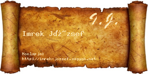 Imrek József névjegykártya